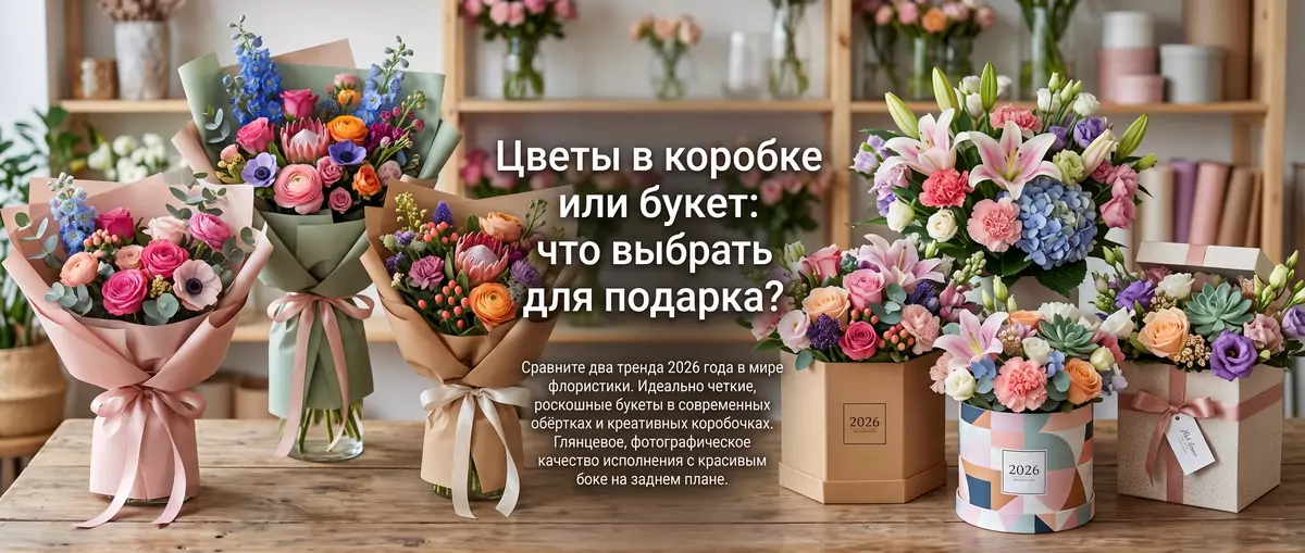 Цветы в коробке или букет: что выбрать для подарка